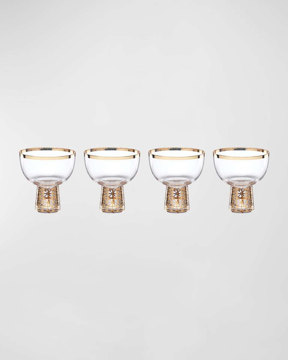 Tuscany Golden Frost Coupe Glasses, Set of 4